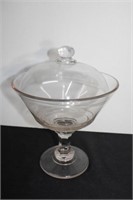 Glass Pedestal Compote 11"H with Lid