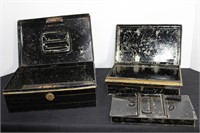Vintage Metal Cash Box With Insert Trays