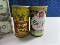 (2) SCHELL'S & XMAS Beer Flat Top Steel Cans