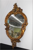 Ornate Gold Framed Italian Mirror 30"H