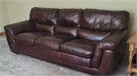 96" long clean Brown leather sofa