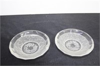 Pair 5" Lalique Crystal Cherub Dishes