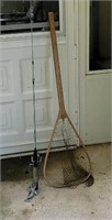Fishing Pole holder, pole, net