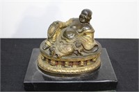 Bronzed Buddha Figure 6" on Base