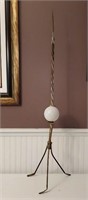 Lightning rod with white glass ball
