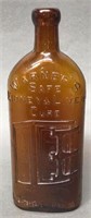 9.5" Amber Warmers Safe Medicine Bottle, Old and