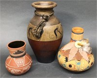 5", 7”,10” Indian Pottery Vases