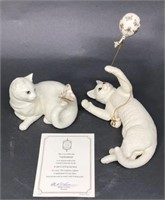 2 Lenox Ivory Cats "Enchantment and 8" Captivation