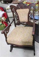 Antique Wooden Rocking Chair 38"H Back
