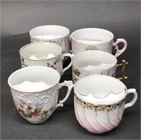 Collection of 6 Antique Mustache Cups
