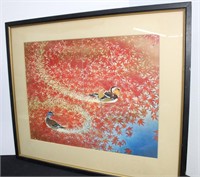 22" x 18" Framed Mandarin Ducks Art Print