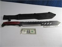 24" SURVIVOR Machete 2sided Blade Knife w/ Sheath