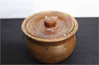 Vintage Pottery Crock 3" with Lid