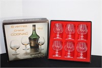 Cristal Cognac Brandy Snifters 6 with Box