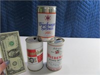 (3) German Themed Steel Flat Top Beer Cans
