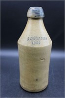 1855 Antique Tan Stoneware J. Simonds Beer Bottle
