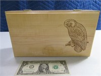 Wooden 11x6x4 Owl Carved Stash/Jewelry Box