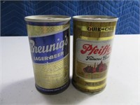 (2) PFEIFFER & BREUNIG'S Steel Flat Top Beer Cans