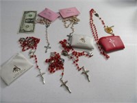 (5) Rosary Religious Vtg Necklaces in baggies