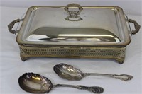 Vintage Silver Plate Server, 2 Serving Spoons