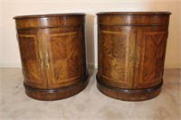 Pair of Oval Midcentury End Tables