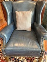Navy Wingback Chair by Old Hickory Tannery