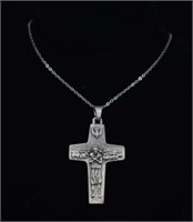 Sterling Silver Vedele Cross Pendant Necklace