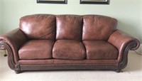 Collezione Europa Leather Sofa with Wood Frame