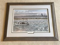 Artwork in Gold Toned Frame Titled “ Long Haul “