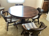 48” round Ethan Allen pedestal table with 4