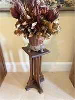 Wooden Plant Stand with Faux Arrangement