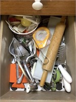 Kitchen utensils and drawer contents