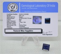 8.85ct Natural Blue Sapphire GLI Certified