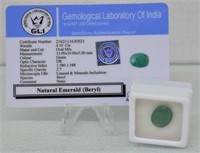 4.1ct Natural Emerald (Beryl) GLI Certified