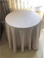 Skirted Accent Table with Neutral Cloth