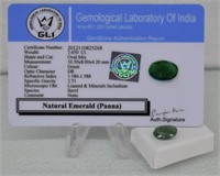 2.65ct Natural Emerald (Panna) GLI Certified