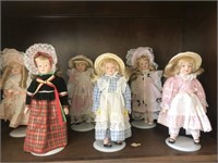 6 Porcelain Dolls