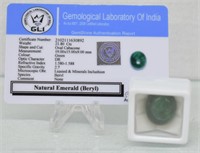 21.8ct Natural Emerald (Beryl) GLI Certified