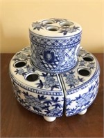 Blue and White Chinoiserie Bulb Pot
