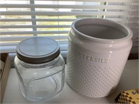 Utensils container and misc glass storage jar