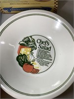 Large chefs salad bowl with recipe