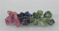 Rough Ruby, Emerald & Blue Sapphire Gemstones