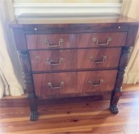 Empire Revival Style Flame Mahogany Nightstand