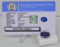 11ct Color Enhanced Earth Mined Blue Sapphire