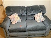 63” love seat. Blue. Came from a pet friendly