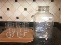 Glass Beverage Dispenser and Glasses