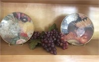 Decorative Fruit Plates and Faux Grapes
