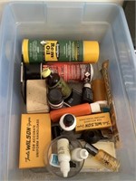 Gun cleaning supplies and tote