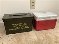 Small Coleman cooler and ammo box
