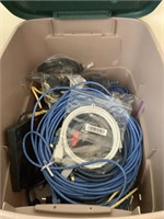Tote of cords, Ethernet, etc.